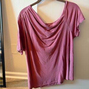 Elegant Mauve Drape Neck Top